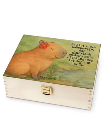 Mr. & Mrs. Panda Teekiste Capybara Blume Design mit Spruch in Weiß