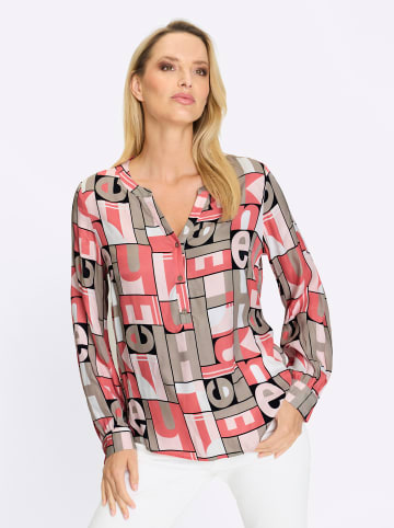 Heine Druck-Bluse in sesam-koralle-bedruckt