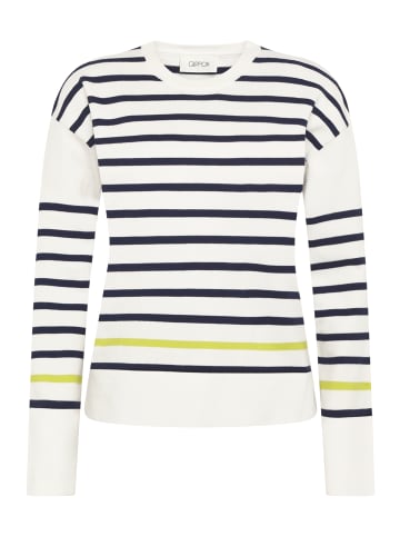 CARTOON Strickpullover mit Rundhalsausschnitt in Weiß/Blau