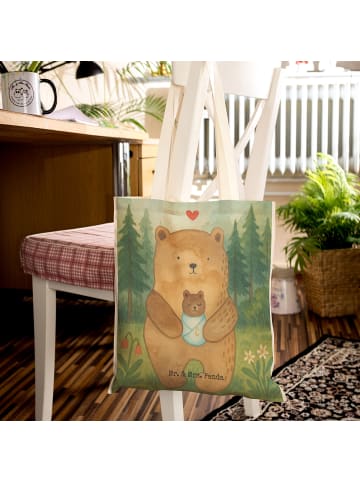 Mr. & Mrs. Panda Shopper-Tasche Bär Baby Design ohne Spruch in Weiß