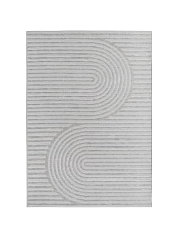 KADIMA DESIGN Teppich Outdoor Flachgewebe Boho Muster Polypropylen Balkon in Grau