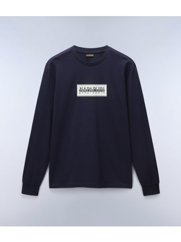 Napapijri Longsleeve "S-Box Logo Ls" in Blau