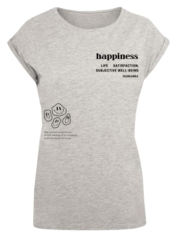 F4NT4STIC Extended Shoulder T-Shirt PLUS SIZE  happiness in grau meliert