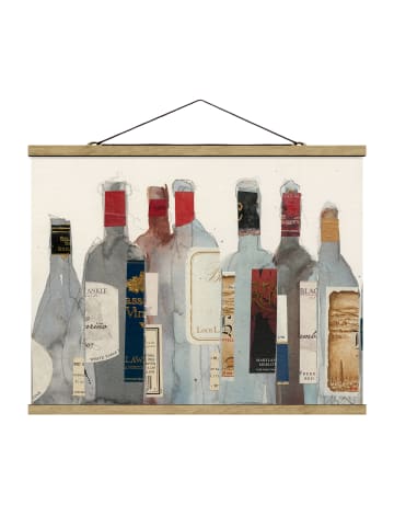 WALLART Stoffbild mit Posterleisten - Wein & Spirituosen I in Blau