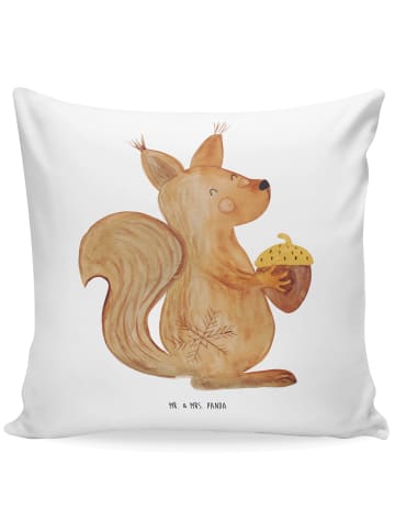 Mr. & Mrs. Panda Sofakissen Eichhörnchen Weihnachten ohne Spruch in Weiß
