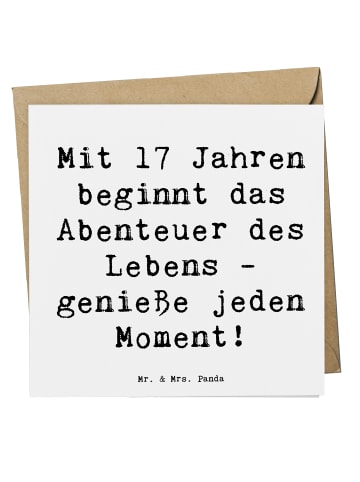 Mr. & Mrs. Panda Deluxe Karte Spruch 17. Geburtstag mit Spruch in Weiß