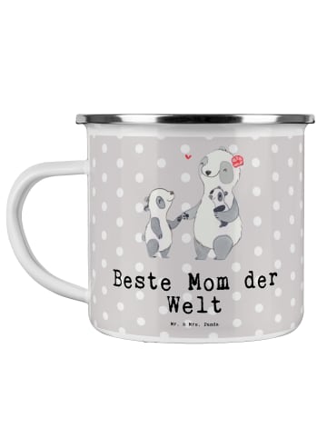 Mr. & Mrs. Panda Tasse Panda Beste Mom der Welt mit Spruch in Grau Pastell