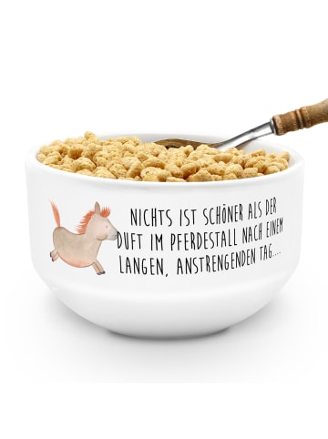 Mr. & Mrs. Panda Salatschälchen Pferd Springen mit Spruch in Weiß