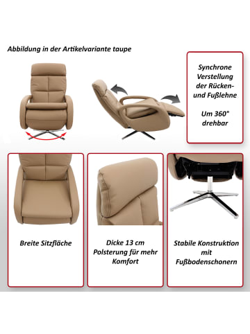MCW Relaxsessel L11 mit Liegefunktion und drehbar, Creme-weiß