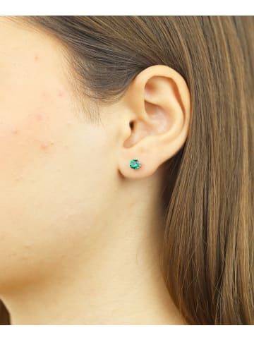 Diamant L'éternel Ohrringe aus 375 Weißgold mit Smaragd