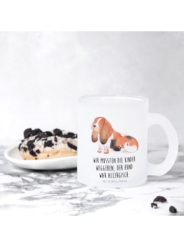 Mr. & Mrs. Panda Teeglas Hund Basset Hound mit Spruch in Transparent