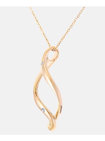 Diamant L'éternel Halskette mit Anhänger aus 375 Gelbgold mit Diamant gedreht