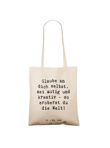 Mr. & Mrs. Panda Jutetasche Spruch Die Freude an der Kreativität... in Creme