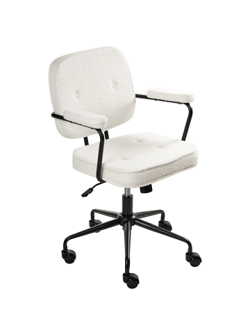 Beliani Bürostuhl PAWNEE in Weiß/Schwarz - (W) 64 x (H) 88 x (L) 43 cm