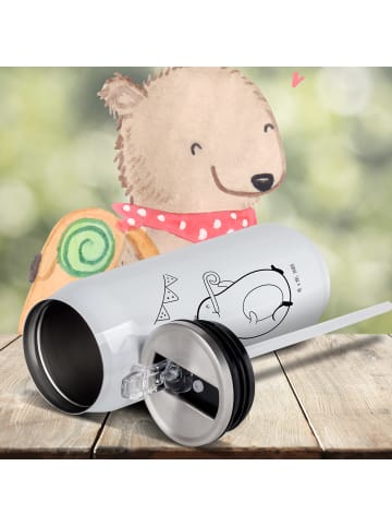 Mr. & Mrs. Panda Sport Trinkflasche Avocado Party ohne Spruch in Weiß