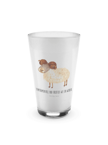 Mr. & Mrs. Panda Latte Macchiato Glas Sternzeichen Widder mit Sp... in Transparent