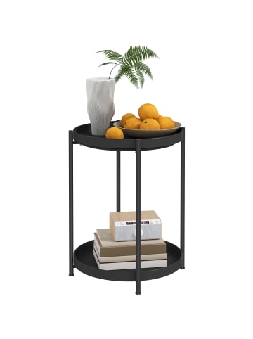 HOMCOM Beistelltisch in Schwarz 44L x 44B x 56H cm
