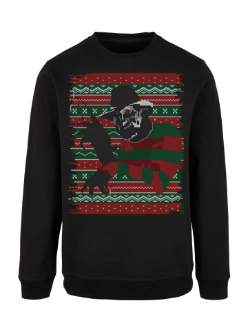 F4NT4STIC Sweatshirt Nightmare On Elm Street Christmas Weihnachten Fair Isle in schwarz