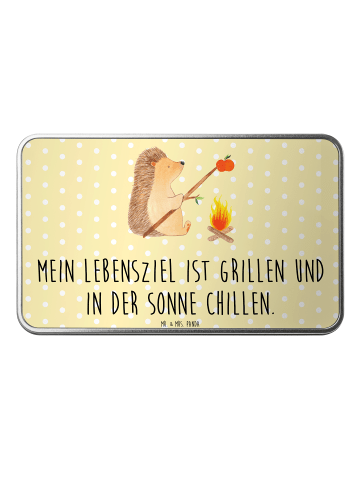 Mr. & Mrs. Panda Kaffeedose Igel Grillen mit Spruch in Gelb Pastell