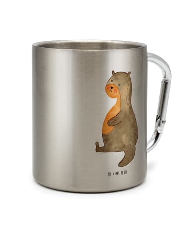 Mr. & Mrs. Panda Thermobecher Otter Bauch ohne Spruch in Silber