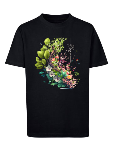 F4NT4STIC T-Shirt Baum mit Blumen Tee Unisex in schwarz