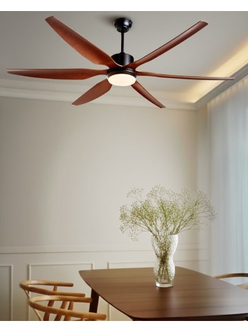 Beliani Deckenventilator mit Licht VERDURE in Braun/Schwarz