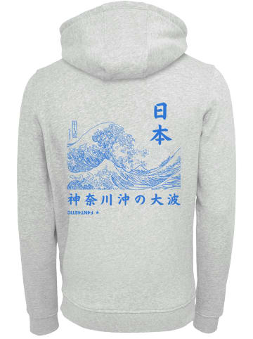 F4NT4STIC Hoodie Kanagawa Welle Japan in grau meliert