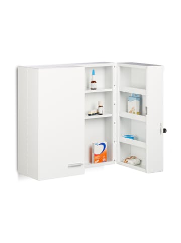 relaxdays Medikamentenschrank in Weiß - (B)53 x (H)53 x (T)20 cm