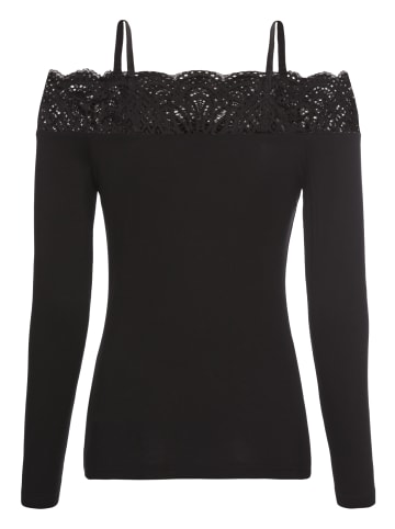 Laura Scott Spitzenshirt in schwarz