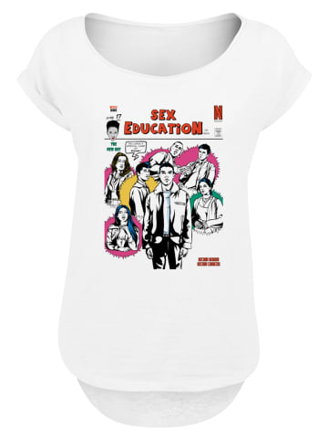 F4NT4STIC Long Cut T-Shirt Sex Education Magazine Cover Netflix TV Serie in weiß