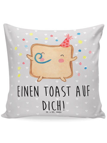 Mr. & Mrs. Panda Kissen Toast Party mit Spruch in Grau Pastell