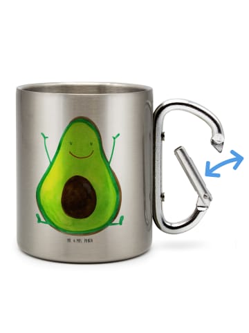Mr. & Mrs. Panda Thermo Kaffeebecher Avocado Glücklich ohne Spruch in Silber