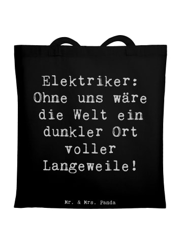 Mr. & Mrs. Panda Einkaufstasche Spruch Elektriker Helden mit Spruch in Schwarz