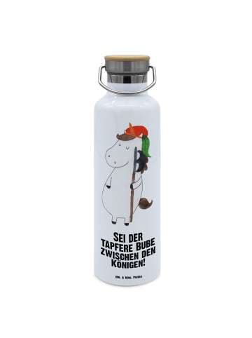 Mr. & Mrs. Panda Isolierte Trinkflasche Einhorn mit Spruch in Weiß