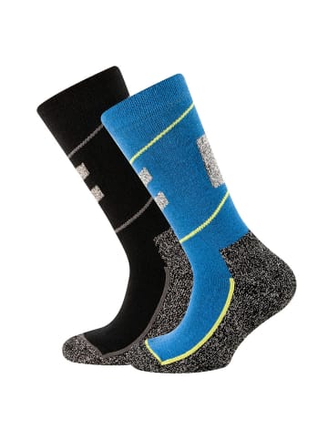 ewers 2er-Set Thermosocken 2er Pack Skisocke in blau-schwarz