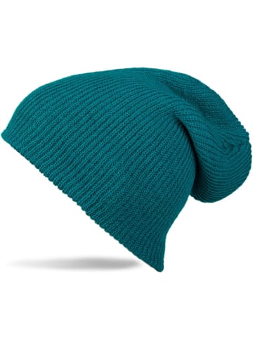 styleBREAKER Feinstrick Beanie Mütze in Petrol