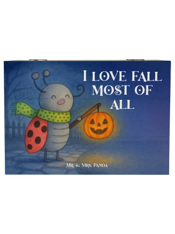 Mr. & Mrs. Panda Holzkiste Smörle Laterne Design mit Spruch in Weiß