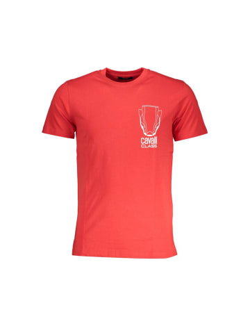 cavalli CLASS Rotes Baumwoll-T-Shirt