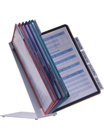 Durable Sichttafelständer Vario table mit 10 Sichttafeln farbig sortiert