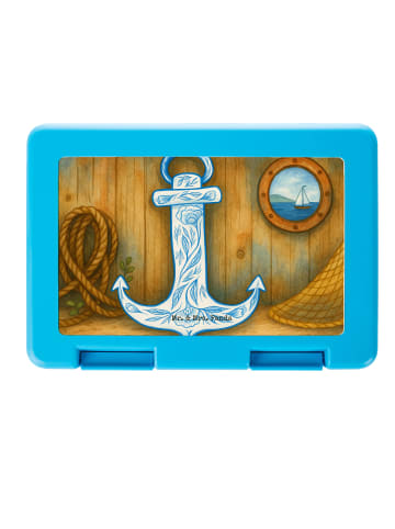 Mr. & Mrs. Panda Lunchbox Anker Blau Design ohne Spruch in Weiß