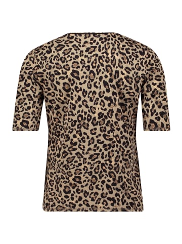 Betty Barclay Basic Shirt mit Rippenstruktur in Khaki/Schwarz