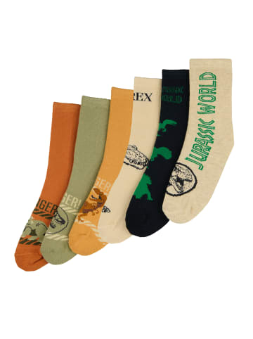 ONOMATO! 6er-Set: Socken Jurassic World in Mehrfarbig