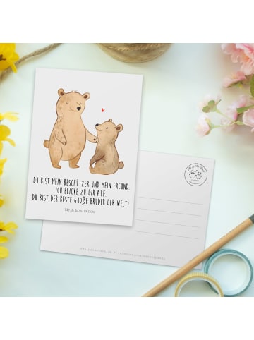 Mr. & Mrs. Panda Fotokarte Bär Großer Bruder mit Spruch in Weiß