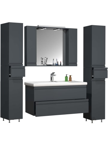 ebuy24 Badmöbelset SiloraXL Anthrazit 160 x 46 cm