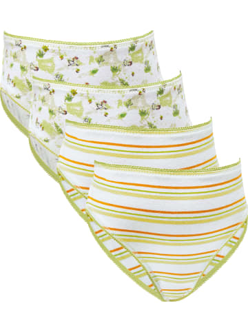 Erwin Müller Single-Jersey Mädchen-Slip 4er-Pack in limonengrün