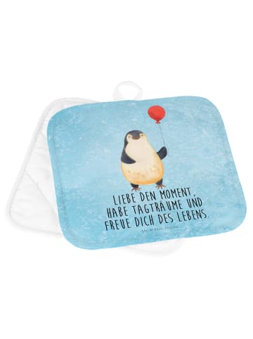 Mr. & Mrs. Panda Topflappen Pinguin Luftballon mit Spruch in Eisblau