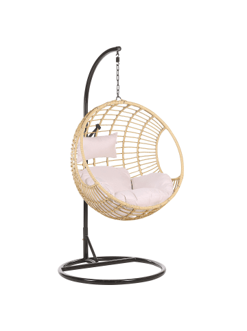 Beliani 4-tlg Hängesessel ASPIO in Braun/Schwarz/Beige