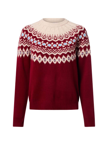 Marie Lund Strickpullover in bordeaux beige - 0003