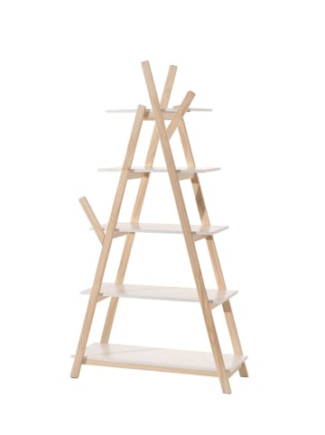58 aufm Kessel STANDREGAL Karilynn 90x34x169 Kinderzimmerregal MDF+Massivholz Weiß