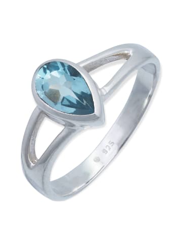 mantraroma 925er Silber - Ringe mit Blau Topas facettiert